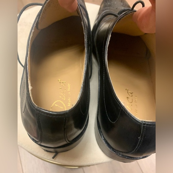 DUCA Black Leather Dress Shoes Size 44/ US 10 - Picture 14 of 15
